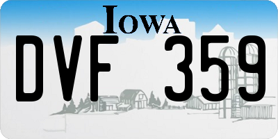 IA license plate DVF359