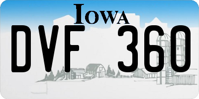 IA license plate DVF360