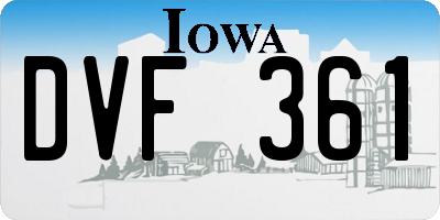 IA license plate DVF361