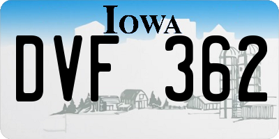 IA license plate DVF362