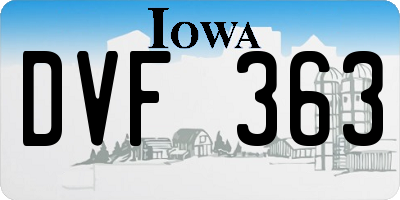 IA license plate DVF363