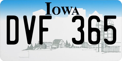 IA license plate DVF365