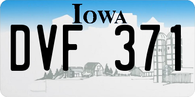 IA license plate DVF371