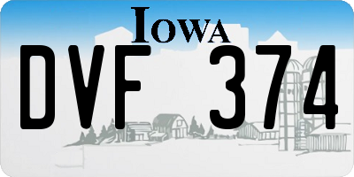 IA license plate DVF374