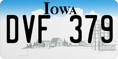 IA license plate DVF379