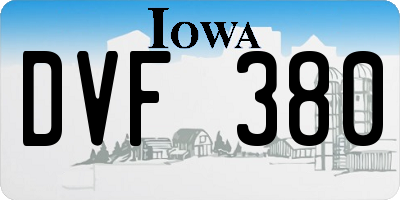 IA license plate DVF380