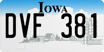 IA license plate DVF381