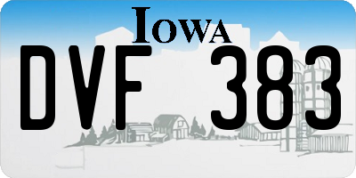IA license plate DVF383