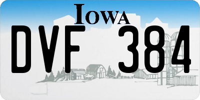 IA license plate DVF384