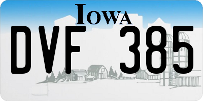 IA license plate DVF385