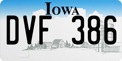 IA license plate DVF386