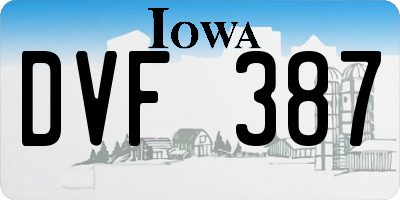 IA license plate DVF387