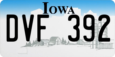 IA license plate DVF392