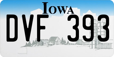 IA license plate DVF393