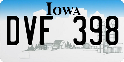 IA license plate DVF398