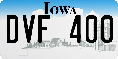 IA license plate DVF400