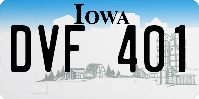 IA license plate DVF401