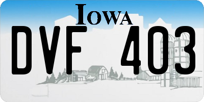 IA license plate DVF403