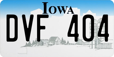 IA license plate DVF404