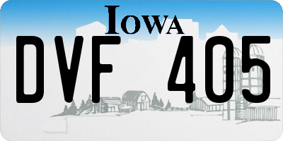 IA license plate DVF405