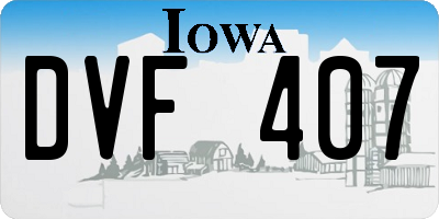 IA license plate DVF407