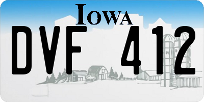 IA license plate DVF412