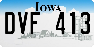 IA license plate DVF413