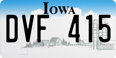 IA license plate DVF415