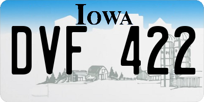 IA license plate DVF422
