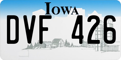 IA license plate DVF426