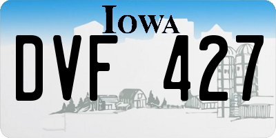 IA license plate DVF427