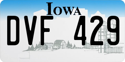 IA license plate DVF429