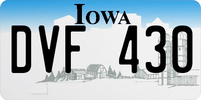 IA license plate DVF430