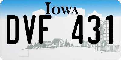 IA license plate DVF431