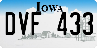 IA license plate DVF433