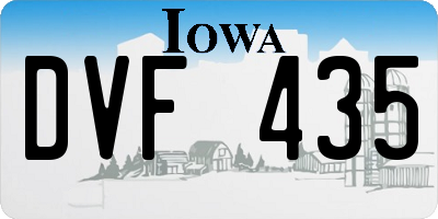 IA license plate DVF435