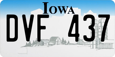IA license plate DVF437