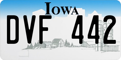 IA license plate DVF442