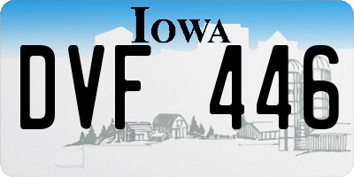 IA license plate DVF446