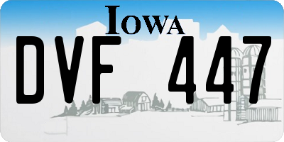 IA license plate DVF447