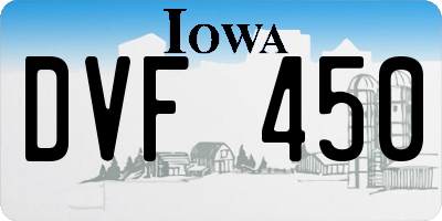 IA license plate DVF450
