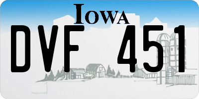 IA license plate DVF451