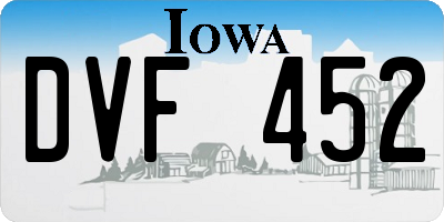 IA license plate DVF452