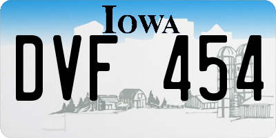 IA license plate DVF454