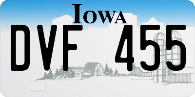 IA license plate DVF455