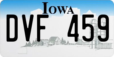 IA license plate DVF459