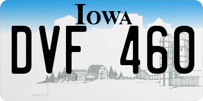 IA license plate DVF460