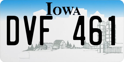 IA license plate DVF461