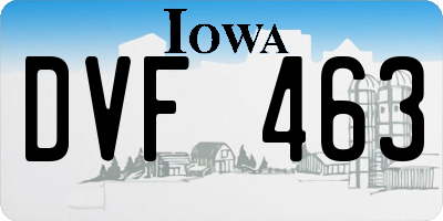 IA license plate DVF463