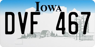IA license plate DVF467